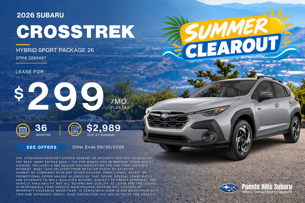 2026 Crosstrek Hybrid Labor Day Sale Extended